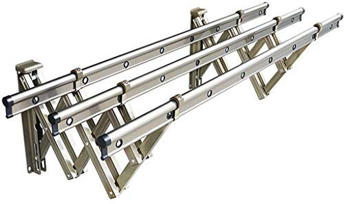 XESJKOMM Sólido Extensible Plegable Tendedero Radiador Tendedero Secador Colgante Tendedero Toallero Plegable Retráctil Montado en la Pared Baño Interior 3 Rieles