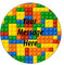 Orange Trading Dartmouth LTD A4 Edible Decor Icing Sheet PERSONALISED Colourful Blocks Bricks Design 7-8 Circle Cake Topper Decoration - Great for larger cakes