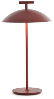 Kartell Mini Geen-A, Tischleuchte, Dimmbare Batterieversion, H 36,5 cm, Ziegelrot