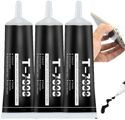 3PCS Phone Screen Glue,T7000 Super Glue,Phone Repair Glue,Black Adhesive Glue,Phone Glue,Jewellery Glue,Super Glue All Purpose,Waterproof Glue,All Purpose Glue,Waterproof Adhesive,15ml