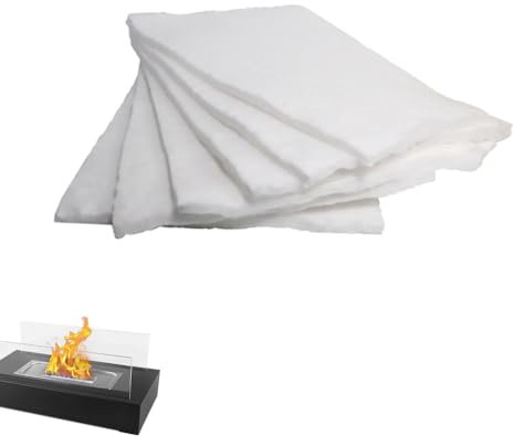 Mecha de fieltro de lana, 2/4/6 unidades, resistente al calor, con aislamiento de fibra de cerámica, núcleos de algodón para chimeneas de mesa para prolongar el tiempo de combustión