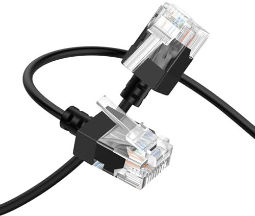 Thzzhnno Cable Ultra Fino Ethernet RJ45 Cat6A 1M, Cable Hiper Delgado LAN Ethernet, Cable de UTP Cat6 de Alta Velocidad de 10Gbps 550MHz, Cable de Conexión Cat 6 para Router, Módem, Xbox