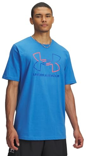 Under Armour Herre GL Foundation Update Kurzarmshirt, schnelltrocknendes Sportshirt, kurzärmliges und Komfortables Funktionsshirt mit Loser Passform,Blue Atlantis/Racer Red/Royal,LG