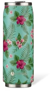 LES ARTISTES Paris A-4385, Canette isotherme, Thermos 500 ml, Gourde isotherme sans BPA, Réutilisable, Bec verseur rabattable avec paille, Acier Inoxydable, Design Papetee