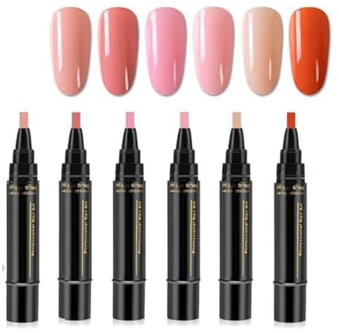 Polishey Nail Pens - 6PCS One Step Gel Nail Polish Set, No UV, For Home & Professional Manicure