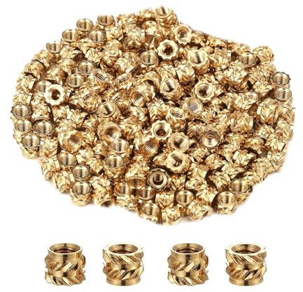 SNONESIY Gewindeeinsatz 210 Stück, M2, M2.5, M3, Messing, Aluminium, Rechtsgewinde, Grob, M2x80, M2.5x80, M3x50, 4.2 mm, [2, 2.5, 3] mm, Industrial, Einpressmutter