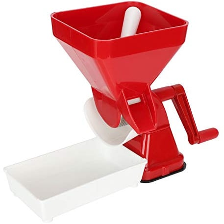 Exprimidor manual de tomates con filtro de acero inoxidable: separa sin esfuerzo las semillas y la pulpa. Ideal para s caseras. Utensilio de cocina de gran capacidad.