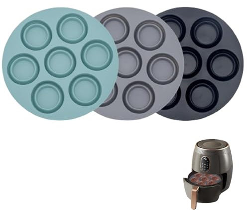 Eruceky 3 Stück Muffinform, Silikon Muffin Pfanne, Muffin Backform für Airfryer, für Muffins, Cupcakes, Brownies und Pudding