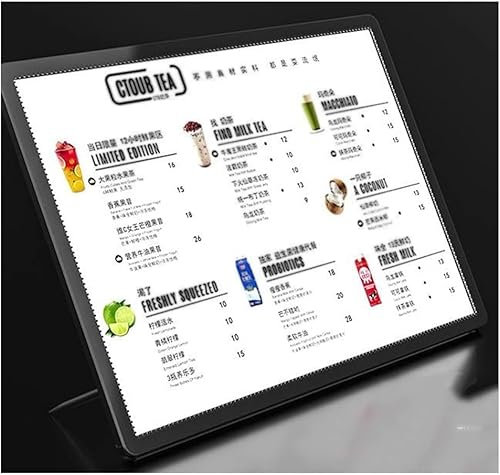 LED Menü-Displaytafel LED Leuchtkasten Halter Leere Desktop Plug-in Displayständer Display Frame(Gold,43.5x60cm)