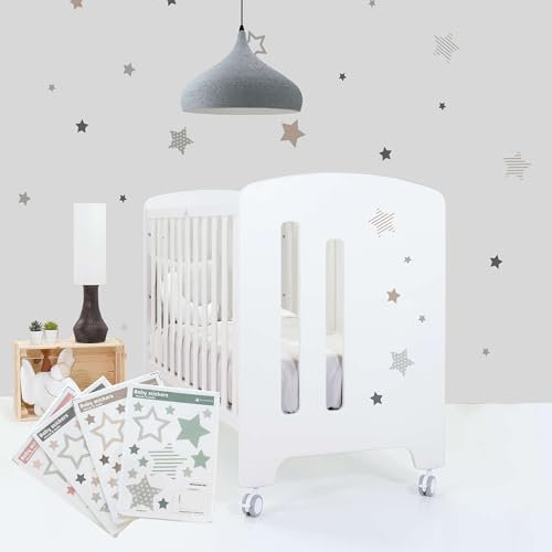 Alondra Cuna Colecho Bebe Completa con Colchon 120x60 cm Madera con Ruedas, con 5 Alturas, Uso de 0 a 3 años. (Cuna + Kit Colecho + Escritorio + Colchón) CU6002CL