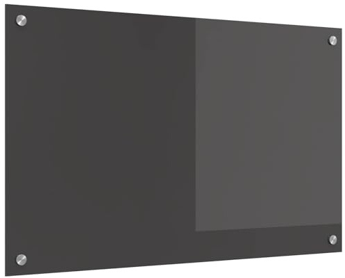 vidaXL Küchenrückwand Dunkelgrau 80 x 50 cm Gehärtetes Glas | Moderner Look mit einem schlichten, eleganten Stil, Robustes, gehärtetes Glas für langanhaltende Nutzung,