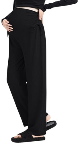 ACMEDE Pantalon de maternité à Jambes Larges et Décontractées Pantalons de Grossesse Fluide décontractés d'été, Amples, Ceinture réglable, à la Cheville pour Femmes Enceintes