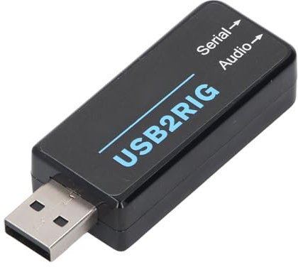 Dual Adaptador de Sonido de 3.5 Mm a USB, Tarjeta de Sonido Externa Compacta con Control PTT para Equipos de Radio, Admite Modos Digitales FT8/JT65/PSK, Adaptador de Interfaz de