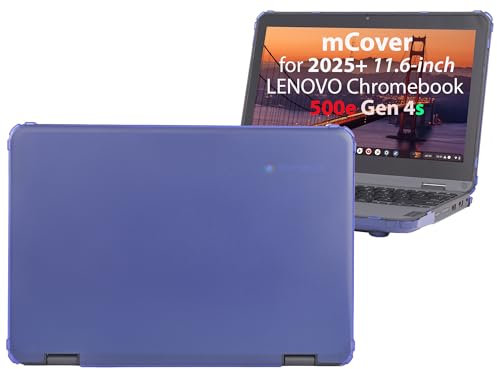 mCover Coque rigide uniquement compatible avec ordinateur portable Lenovo 500e Chromebook Gen 4s 2 en 1 2025 ou version ultérieure (ne convient pas aux autres modèles Lenovo) - Bleu