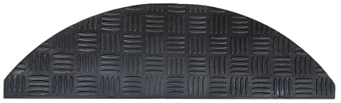 Vivol Treppenstufen matten aus Gummi 17.5 x 60 cm Halbrund - Antirutschstreifen Tränenblechmotiv - Schwarz - Anti Rutsch Matte vor der treppe - 10 Stück