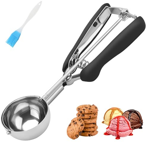 Large Cookie Scoop 3 Tablespoon, Size #20 Dough Scoops for Baking, Trigger Ice Cream Scooper, Stainless Steel Portion Scoop for Jumbo Cookies, Pancakes, Cupcakes, Meatballs