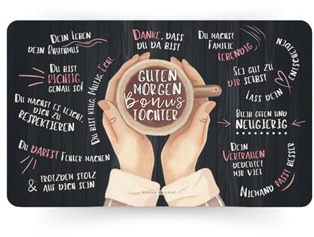Frühstücksbrettchen „Guten Morgen Bonustochter“ | Geschenk für Stieftochter und Bonustochter, Geburtstag, Weihnachten, liebevolle Botschaft, besondere Aufmerksamkeit