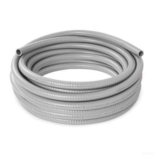 Durashmall 1/2-Inch Liquid Tight Flexible Conduit And Connector Kit, Outdoor Flexible Metal Cable Trunking Non-Metallic Liquid-Tight Conduit And Connector Kit For Outdoor
