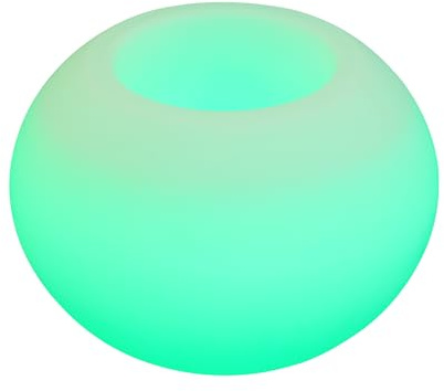 PHOYUXM Pot de fleurs lumineux à LED, avec 16 couleurs et télécommande, pot de fleurs rond éclairé avec 4 modes d'éclairage, IP44, veilleuse et lampe décorative