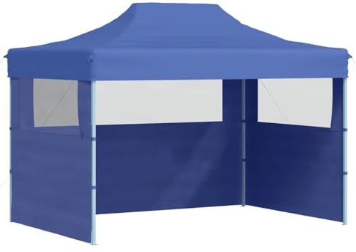 Pop-up Gartenzelt mit Seitenwänden, wasserfestes Partyzelt mit Fenstern und stabiles Partyzelt aus Stahl, faltbar mit 3 Seitenwänden in 3x4m