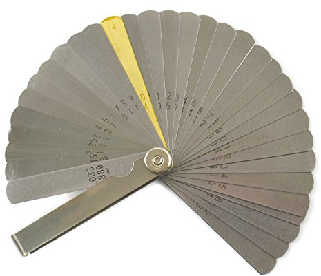 32 Blade Feeler Gauge Metric and Imperial Tappets Gap Measure Spark Plug TE918