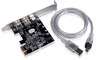 SIENOC PCIe avec 6Pins PCI-Express FIREWIRE 400 IEEE 1394 Card pour Windows 2000, XP/2003 32/64-bit, Vista 32/64-bit/Windows 7/8 avec 9Pins à 6Pins Câble