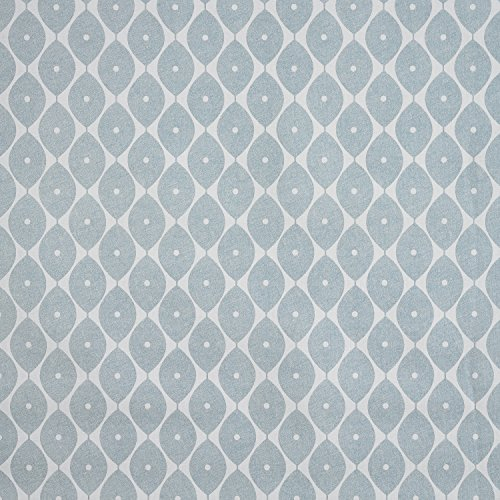 Wipe Clean Tablecloth PVC Vinyl Oilcloth Duck Egg Geometric Ovals 140cm (55) Round