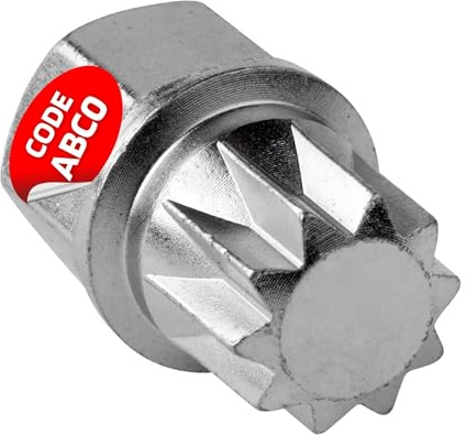 SW-Stahl 02382L-13 Felgenschloss Adapter ABC0 I Schlüssel für VW | Ersatzschlüssel zur Radsicherung Demontage - Passend für VW bis 2012 - Aus robustem Chrom-Vanadium-Stahl - Profil ABC0