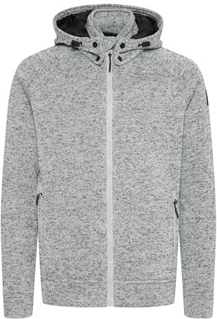 Indicode IDChillingworth Herren Fleecejacke Sweatjacke Jacke mit Kapuze, Größe:M, Farbe:Light Grey Mix (913)