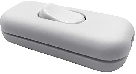 FUJIE Interrupteur Bi-polaire 6A 250V fil Electrique Souple Interrupteur pour Lampe, Blanc