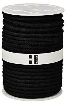Hummelt® SilverLine-Rope Baumwollseil Baumwollkordel (H) 8mm 80m schwarz auf Rolle