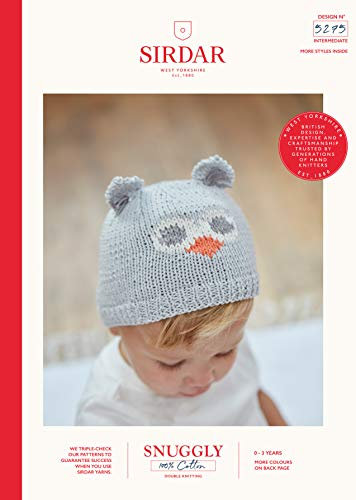 Sirdar Snuggly 100% Cotton DK Knitting Pattern - 5275 Owl Hats