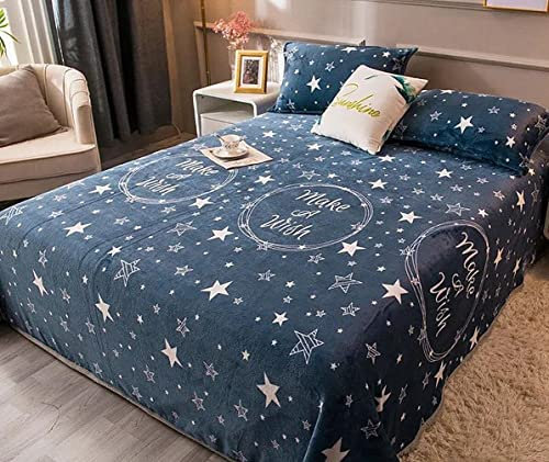 Stillshine. Kuscheldecke Flauschige Wohndecke Decke Warm & Weich Für Kinder, Microfaser flanelle Fleecedecke, Falten Sofadecke Tagesdecken (Mond Stern,180X200cm)