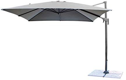 milani home Ombrellone 2 X 3 da Giardino Luce Venduta Separatamente con Palo Decentrato Laterale A Braccio Colore Grigio Modello Volta