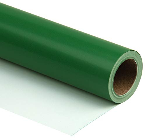 RUSPEPA Papier D'Emballage Vert De Couleur Unie Pour Mariage, Anniversaire, Douche, Félicitations Et Cadeaux De Vacances - 76 cm X 10 m