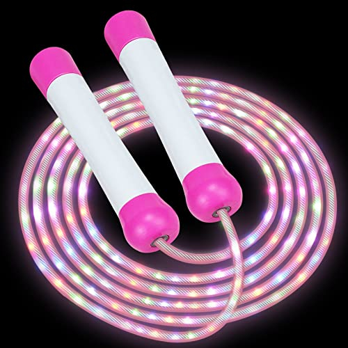 YongnKids Skipping Ropes for Kids Adults, Jump Rope Adjustable Skipping Rope Kids, School Sport Activity Skipping Rope for Girls Boys - Adults Fitness Fat Burning Jumping Rope (1P Pink Jump Rope)