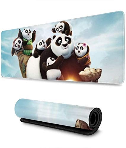 DJFT Mauspads Panda Gaming Mouse Pad Anime Kung Fu Panda in über erweiterte Tastatur Mauspad Spiel Mousepad for Office Home Griffige PC Desktop-Tabelle Mauspad (Color : 700 * 300 * 3mm)