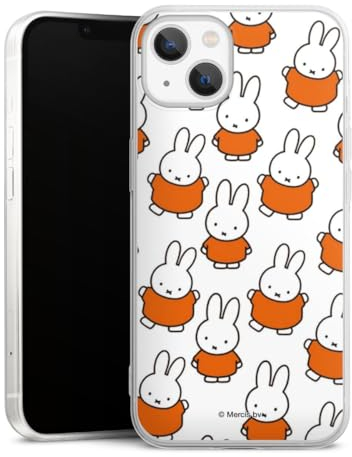 Slim Case extra dünn kompatibel mit Apple iPhone 13 Silikon Handyhülle transparent Hülle Muster Miffy Hase