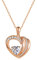 PHNIBIRD Rose Gold Sterling Silver Necklace for Women Love Heart Pendant Chain Necklace with 5A Zirconia