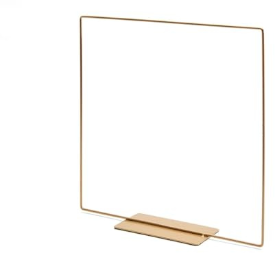NaDeco Metallquadrat in Gold mit Fuß, wählbar in den Größen 20, 25 und 35cm | Metallring | Dekoring auf Fuß | Drahtring zum Basteln | Metallring für Wickeltechnik | Loop-Ring, Größe:25 cm