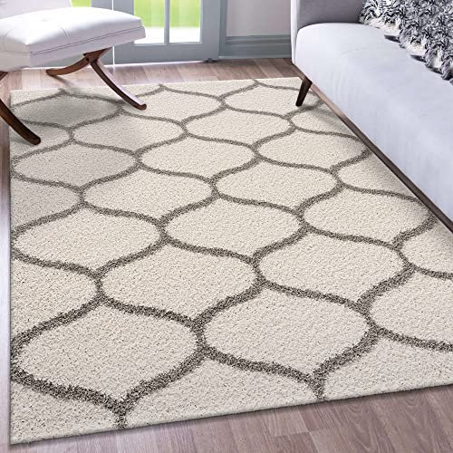 Impression Teppich Weicher Flächenteppich, Luxus Muster Teppich, Hochwertiger Schlafzimmerteppich, Wohnzimmerteppich, Küche - Creme, Größe:160x230 cm