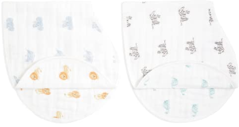 aden + anais™ burpy bib Bio-Baumwoll-Musselin-Lätzchen animal kingdom in 2er-Packung