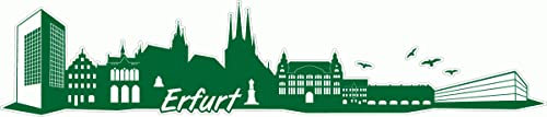 Skyline4u Erfurt Skyline Aufkleber Sticker Autoaufkleber City Gedruckt - 15x3,1cm grasgrün