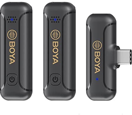 BOYA BY-WM3T2 Drahtloses Lavalier-Mikrofon, 2.4GHz Plug Play USB-C Kondensatormikrofon mit Kugelcharakteristik für Android Tablet Laptop Videoaufnahme Tiktok Facebook YouTube Live Stream
