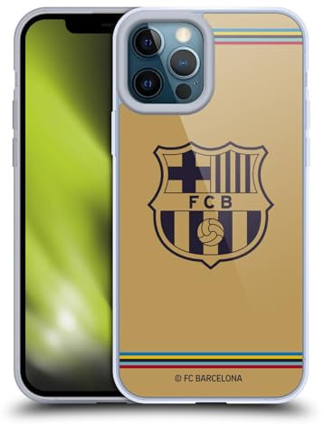 Head Case Designs Licenciado Oficialmente FC Barcelona Away 2022/23 Crest Kit Caso Funda de Gel Suave Compatible con Apple iPhone 12 Pro MAX