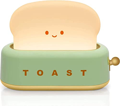 Umikk Süßer Toaster LED Nachtlicht, Kawaii Toaster Nachtlampe Baby Nachttischlampe, Toast Nachtlicht Kinder, LED Nachtlicht mit USB Wiederaufladbar und Timer, für Kinderzimmer Deko, Ideal Geschenke