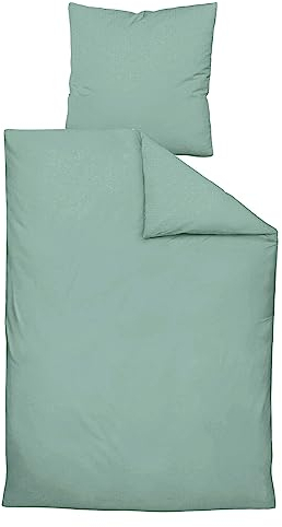 Janine Design Mako-Soft-Seersucker Bettwäsche-Garnitur Piano 0125 Farbe salbeigrün Größe 135x200 + 80x80cm
