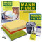 MANN-FILTER Inspektionspaket Filterset 1x Ölfilter, 1x Luftfilter, 1x Innenraumfilter, 1x Ölablassschraube mit Dichtring Kompatibel mit NISSAN MICRA C+C III (K12), MICRA III (K12), NOTE (E11, NE11)