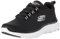 Skechers Damen Flex Appeal 5.0 Low-Top-Sneaker, Schwarzes Netzgewebe, weißer Rand, 39.5 EU