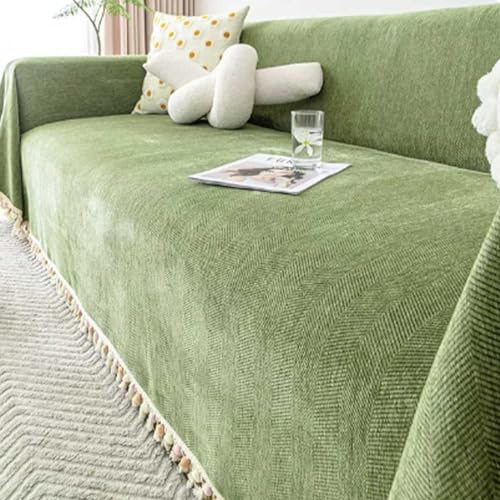 YWQJL Sofaüberwurf Decke Ecksofa L Form Samt rutschfest Wasserdicht XXL Decke Für Sofa Zum Abdecken Grau Decke Sofa Sofa Decke Überwurf Sofa Überwurfdecke Sofadecke,green-180x260CM